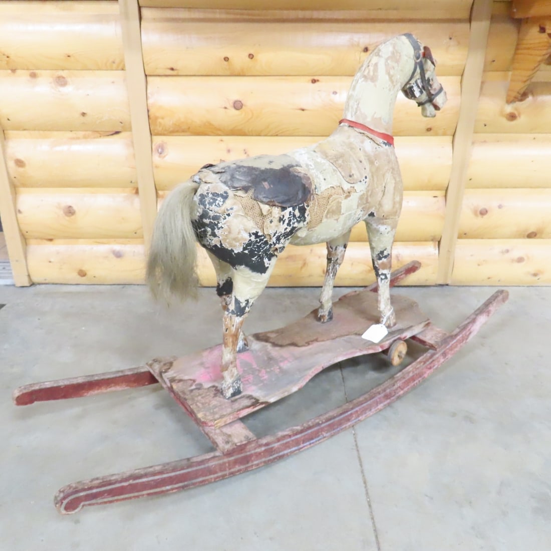 Antique Child's Wood & Paper Mache Rocking Horse - 4