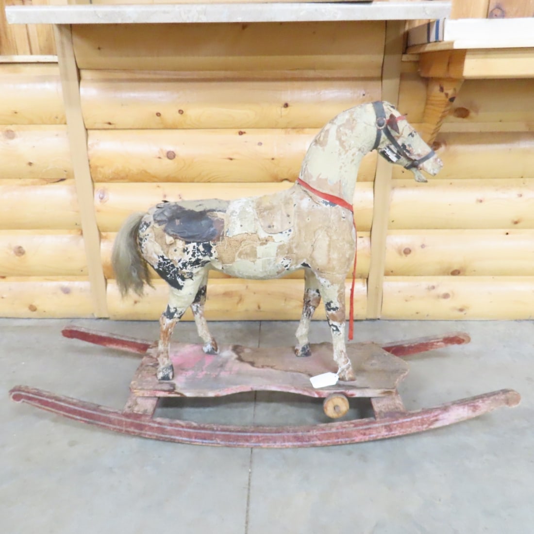 Antique Child's Wood & Paper Mache Rocking Horse - 5