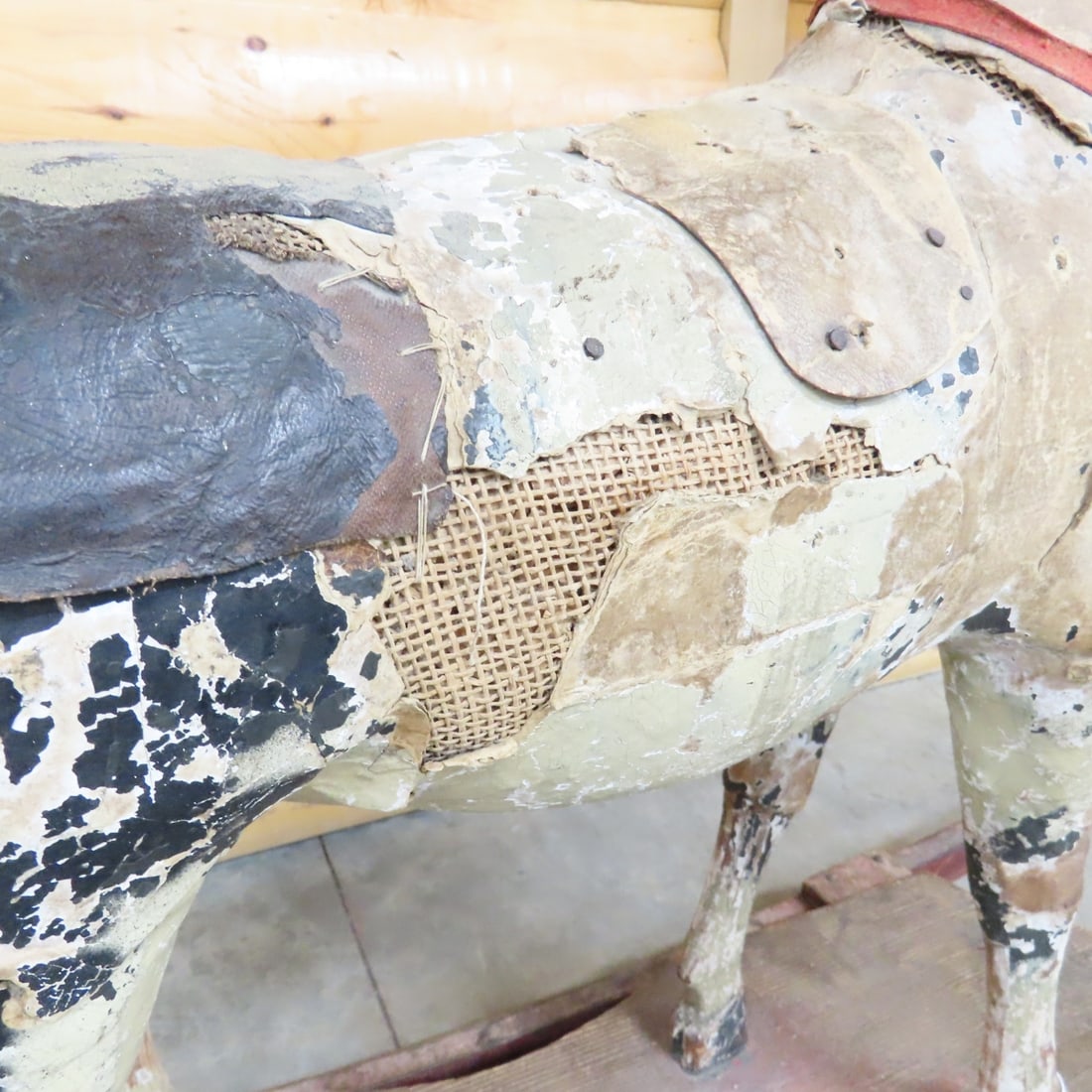 Antique Child's Wood & Paper Mache Rocking Horse - 7