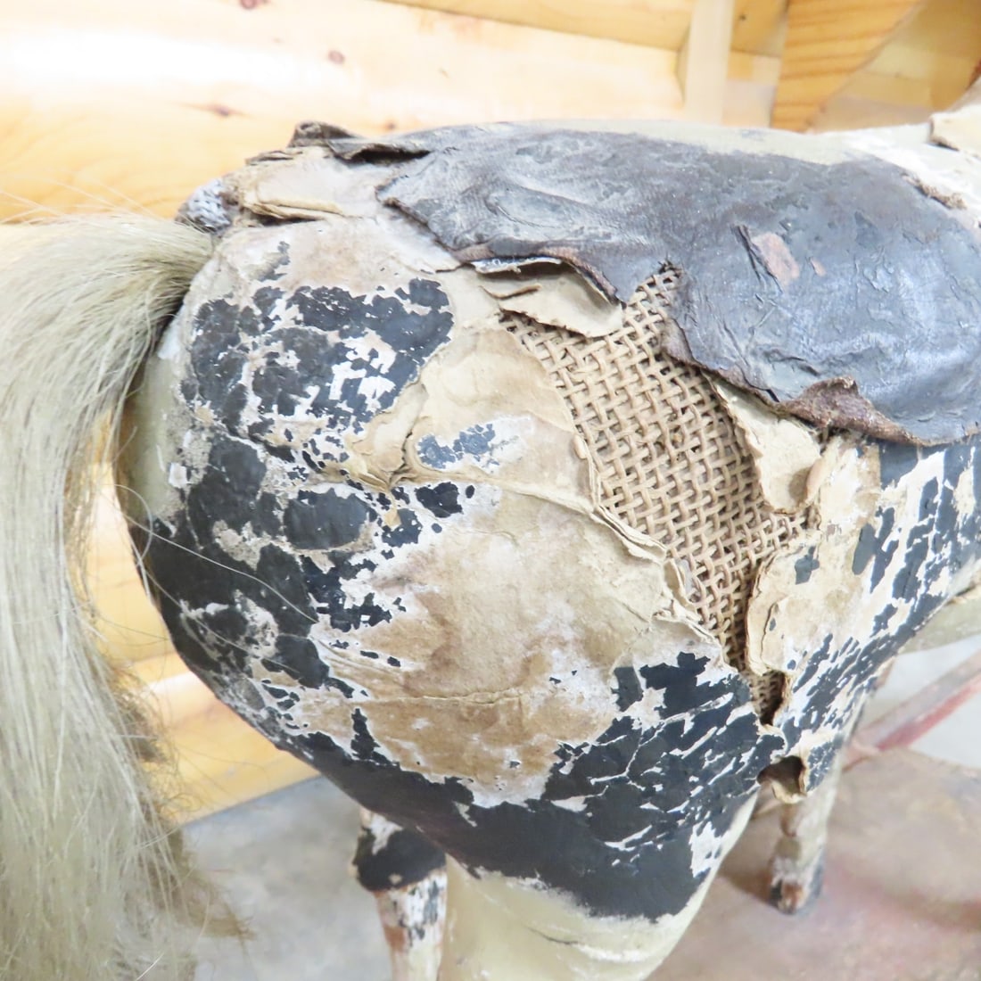 Antique Child's Wood & Paper Mache Rocking Horse - 8