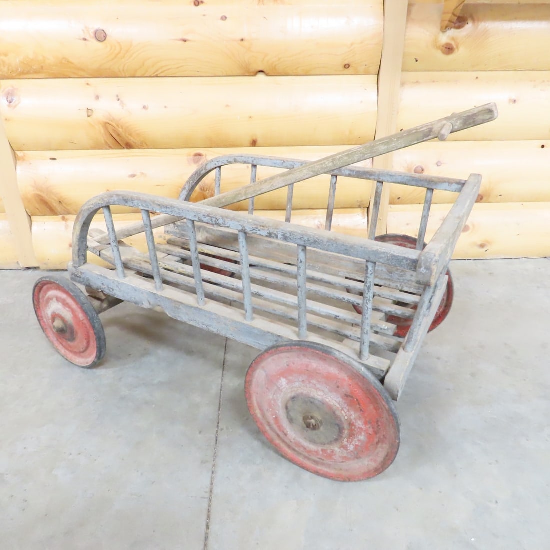 Primitive Hay Fork, Wagon & Antique Wall Cabinet - 4