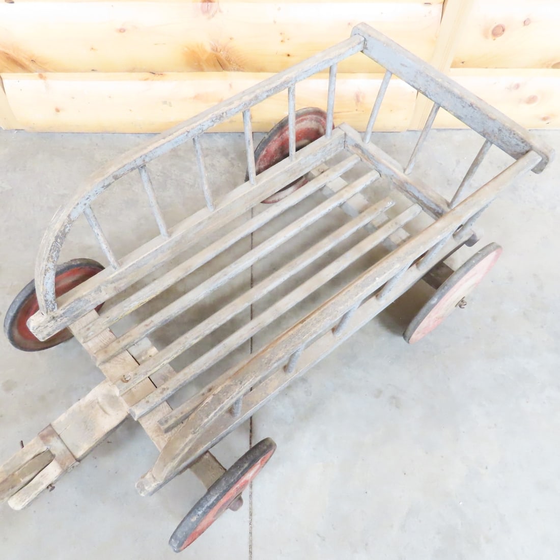 Primitive Hay Fork, Wagon & Antique Wall Cabinet - 6