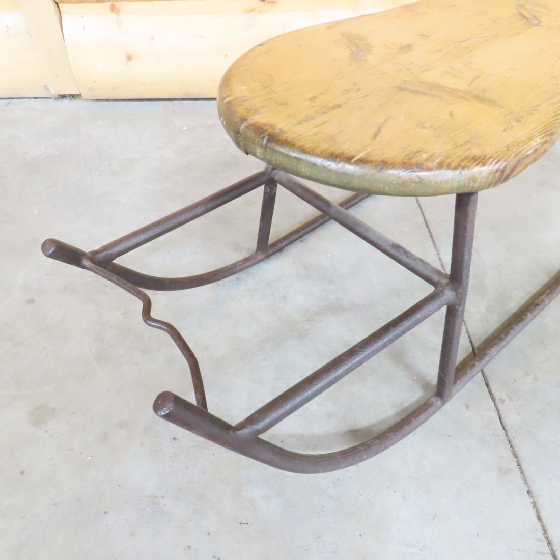 Antique Iron Frame Children's Ice Sled - 4