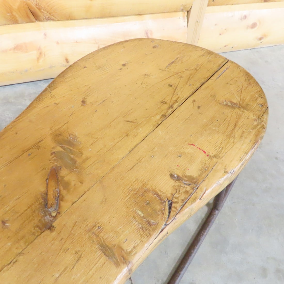 Antique Iron Frame Children's Ice Sled - 5