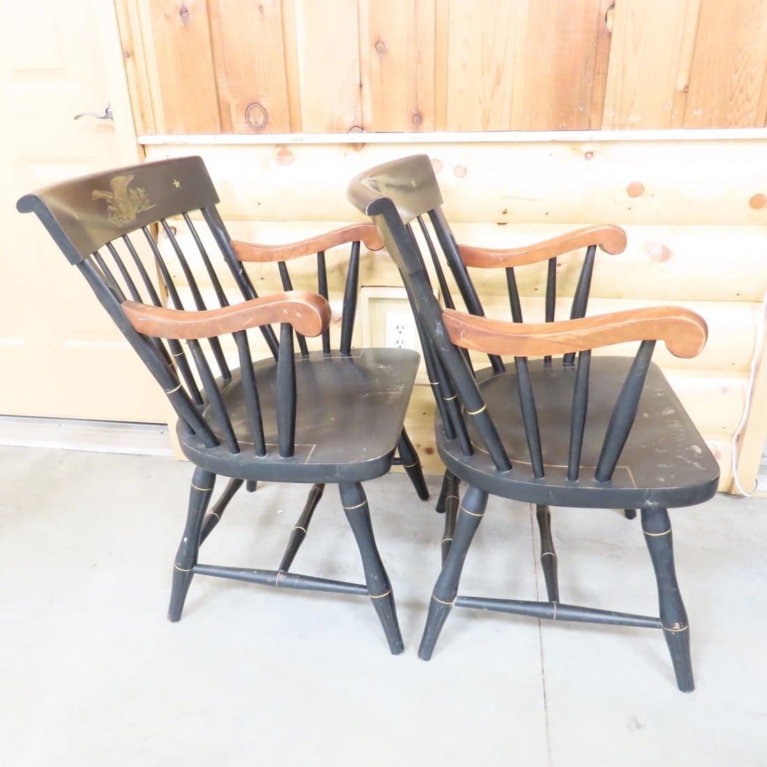 Pair of Antique Stone & Nichols Federal Chairs - 5