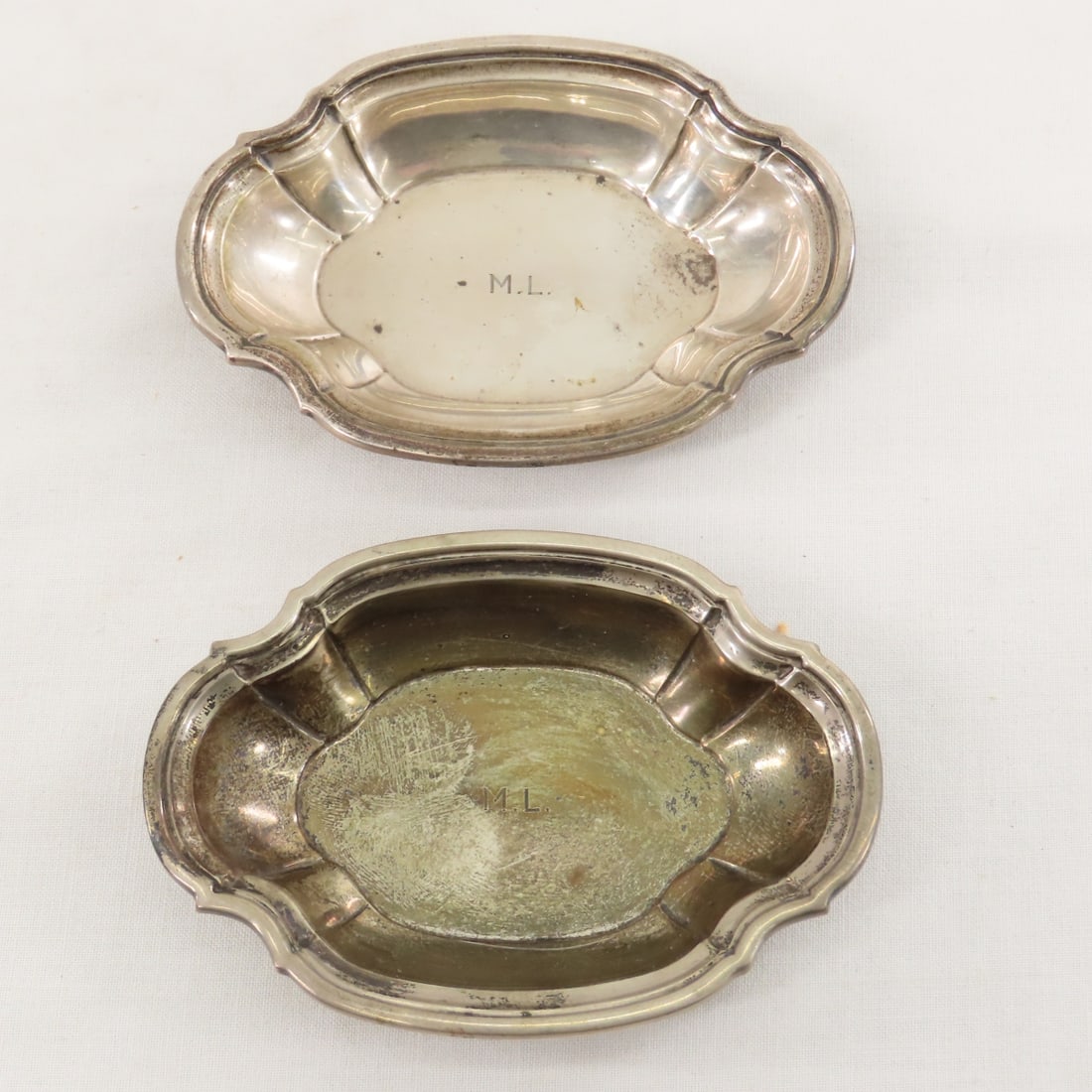 2 Tiffany & Co Sterling Silver "M.L." Nut Dishes - 2