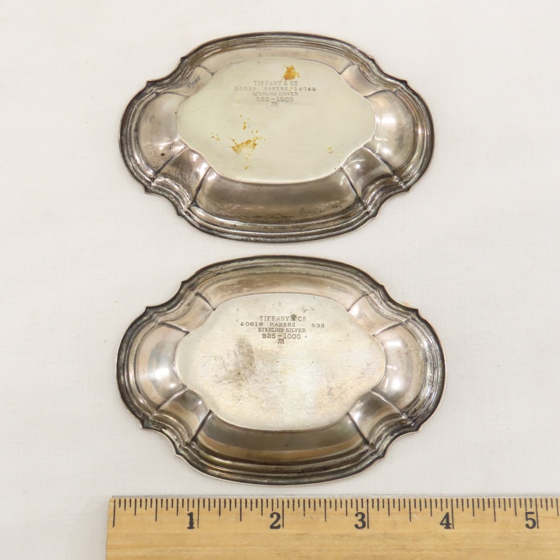 2 Tiffany & Co Sterling Silver "M.L." Nut Dishes - 3