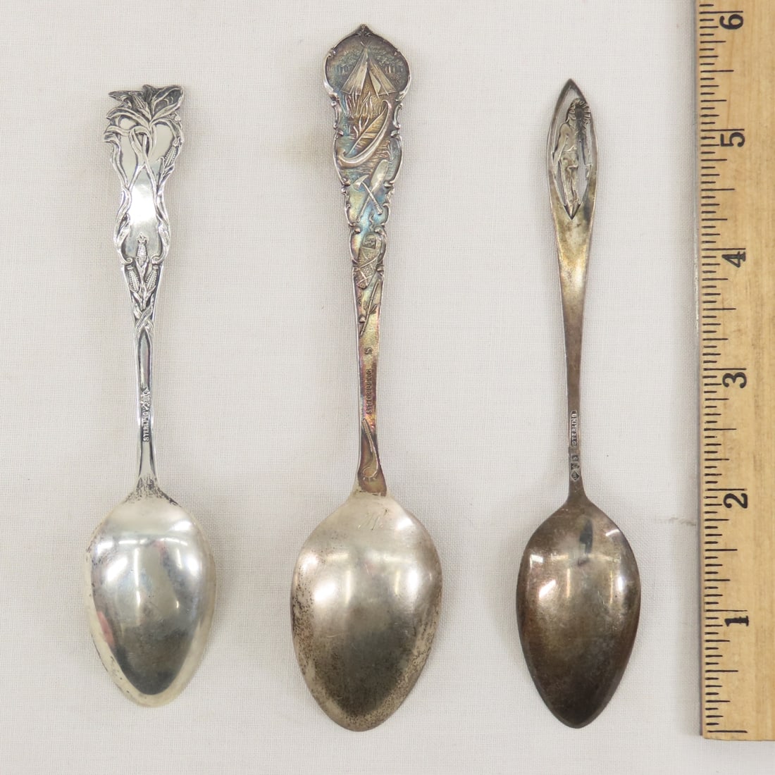 2 MN & 1 Spokane, WA Indian Chief Sterling Spoons - 2