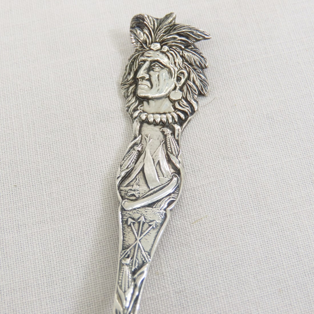 2 MN & 1 Spokane, WA Indian Chief Sterling Spoons - 4