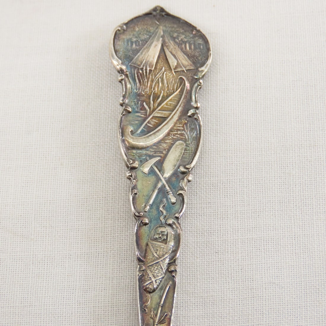 2 MN & 1 Spokane, WA Indian Chief Sterling Spoons - 9