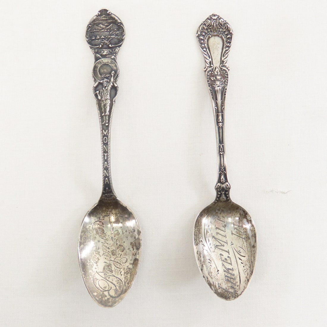 Sterling & 900 Silver Souvenir Travel Spoons - 2