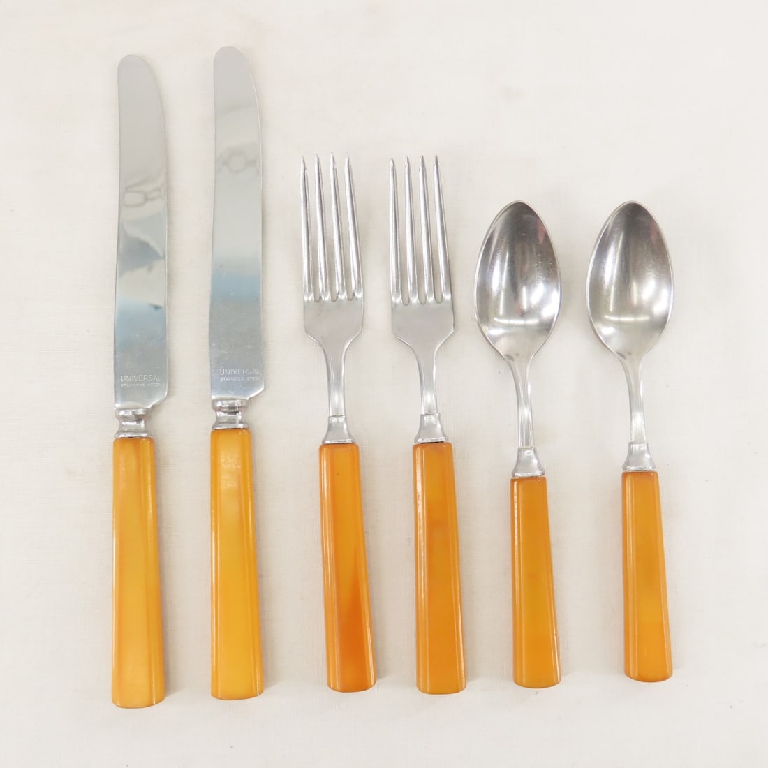 8 Sets Universal MCM Bakelite Handle Flatware - 10