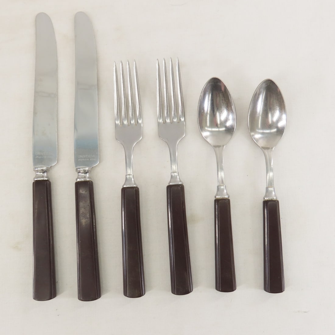 8 Sets Universal MCM Bakelite Handle Flatware - 6