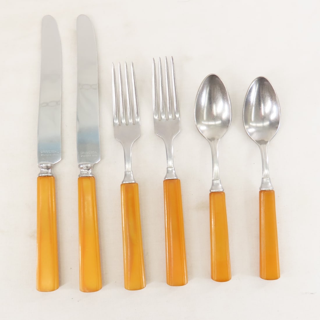 8 Sets Universal MCM Bakelite Handle Flatware - 8