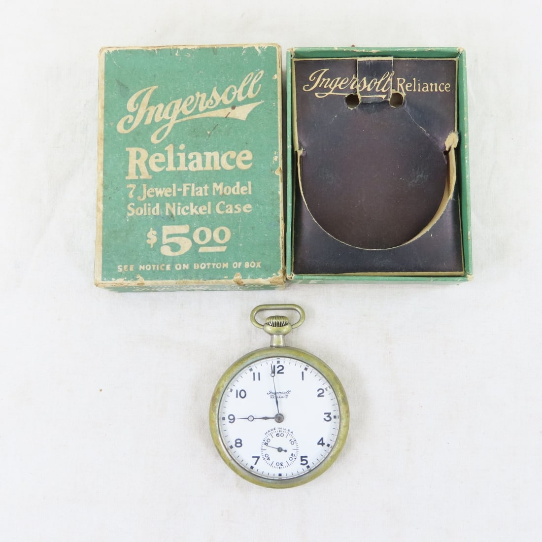 2 Ingersoll Reliance Pocket Watches in Boxes - 2