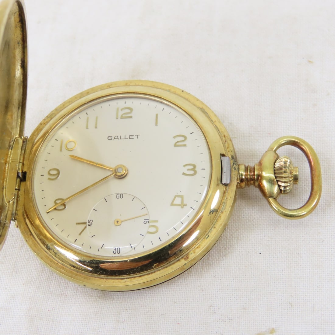 Gallet Racine Gold Plated Hunter Case Pocket Watch - 2