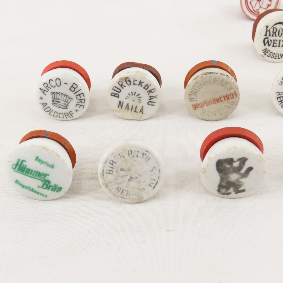 22 Porcelain Beer Bottle Caps & Schlitz Match Safe - 11