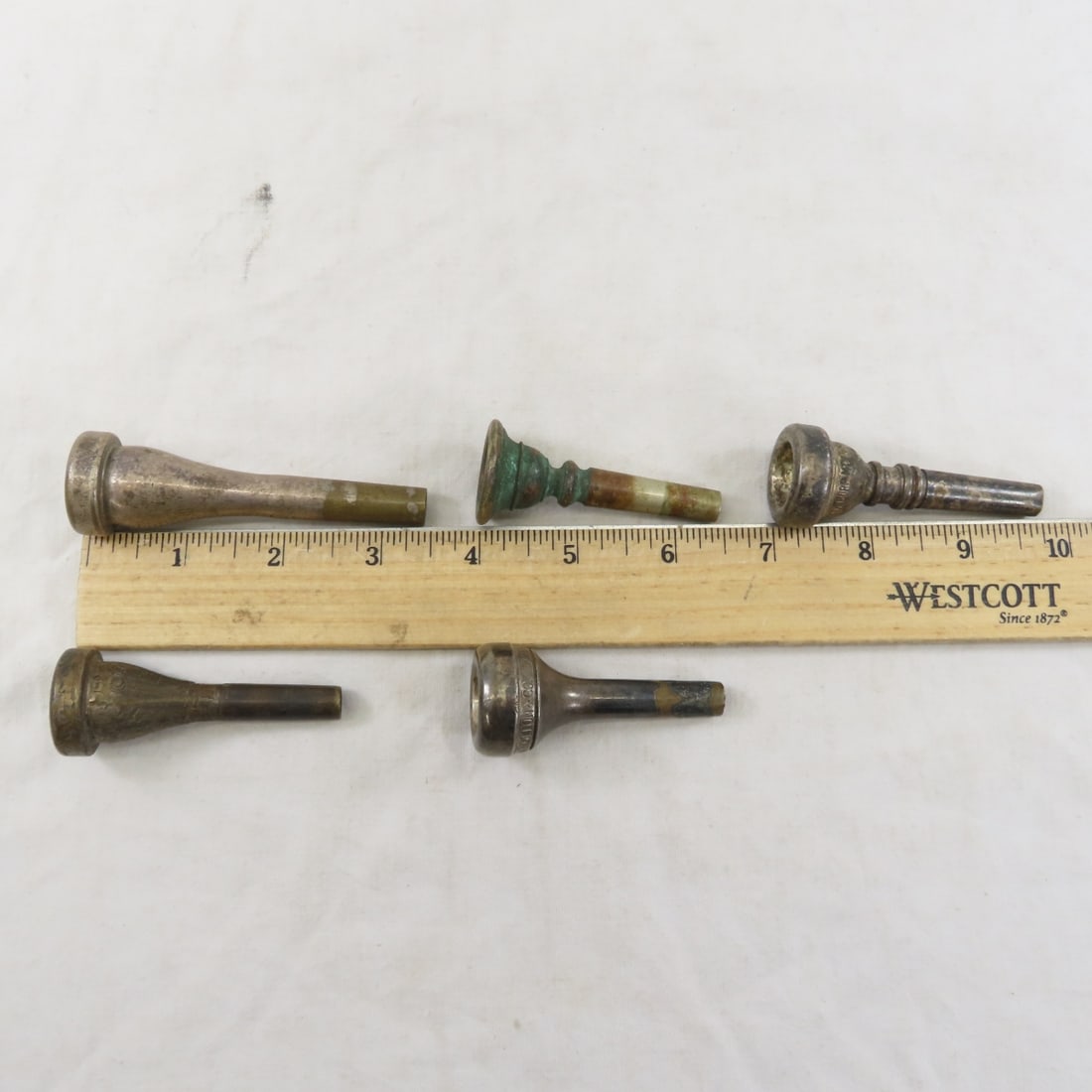 5 Vintage Trumpet Mouthpieces Old's 3, Bach 9C - 11
