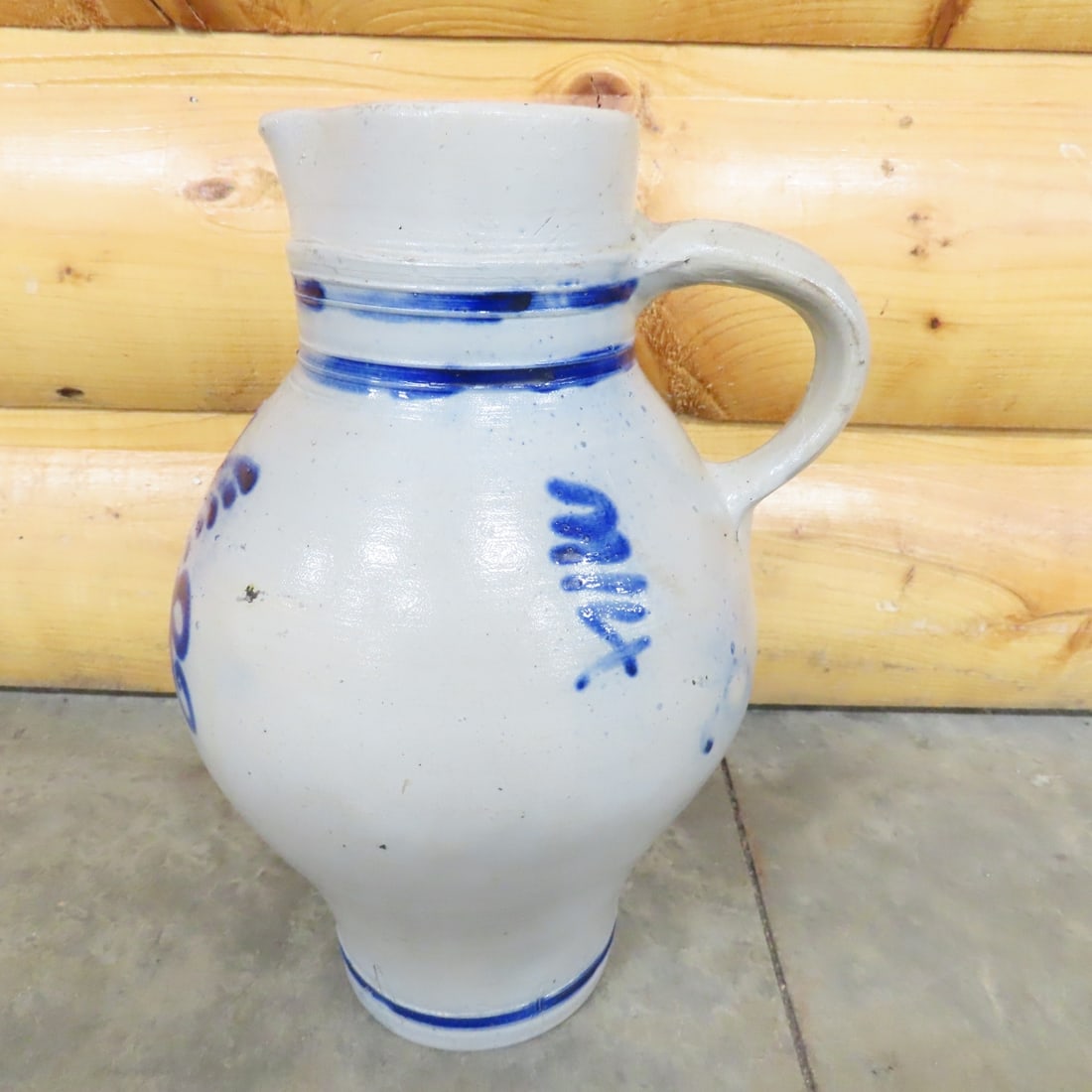 2 Vintage German Westerwald Salt-Glazed Pitchers - 5