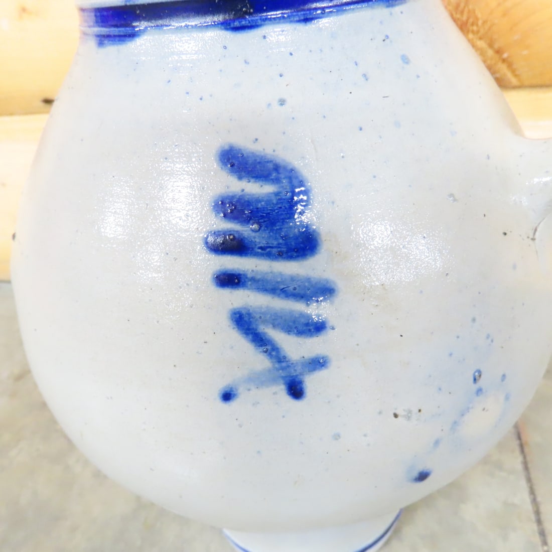 2 Vintage German Westerwald Salt-Glazed Pitchers - 6