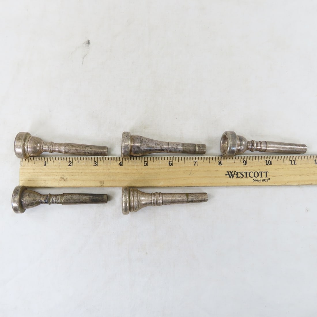 5 vintage Trumpet Mouthpieces Old's 7C, Bach 7C - 12