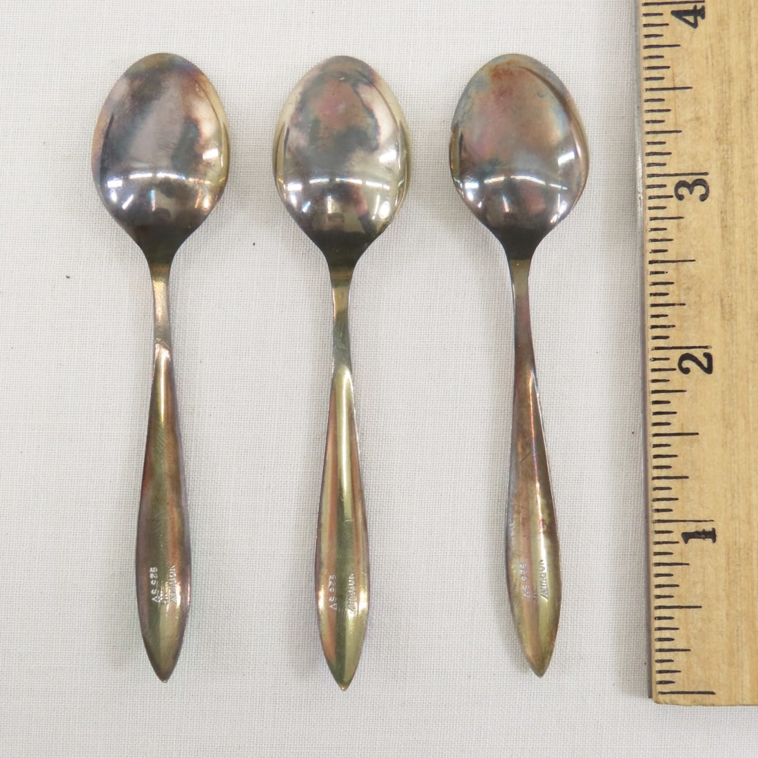 Norwegian Sterling Silver Guilloche 6 Spoon Set - 4