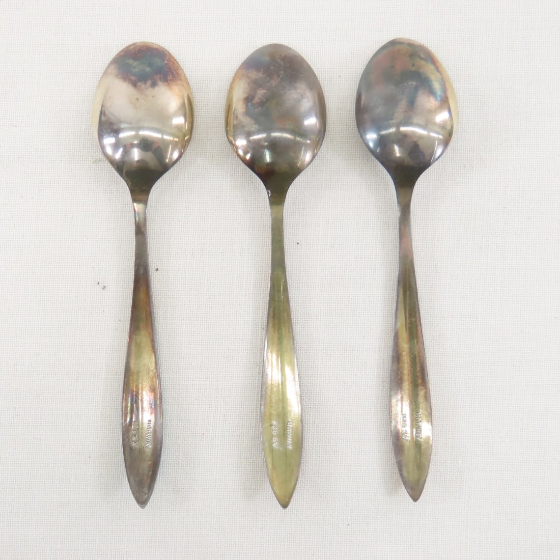 Norwegian Sterling Silver Guilloche 6 Spoon Set - 8