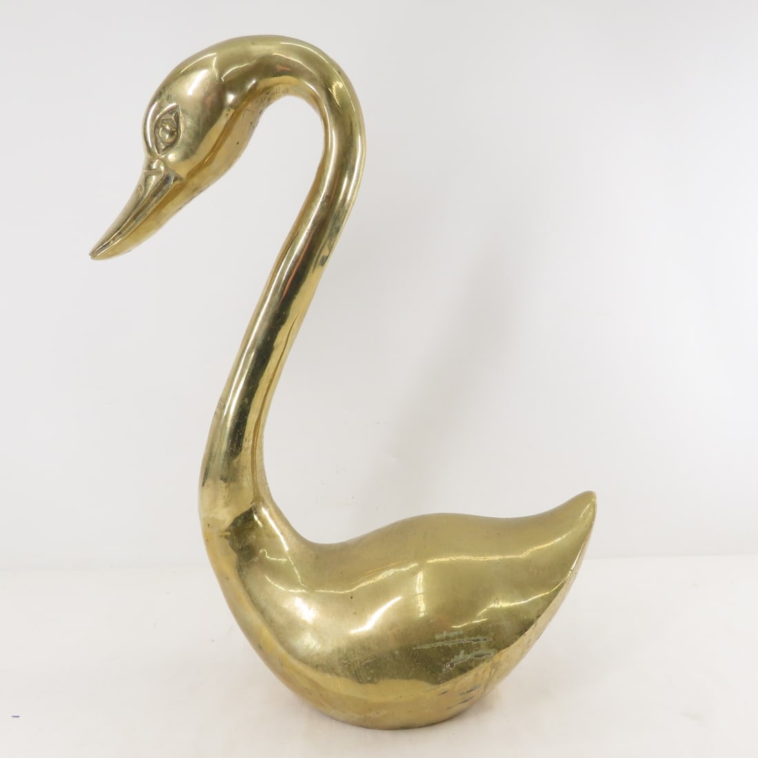 Pair of Mid Century Brass Swans- Tallest is 26.5" - 11