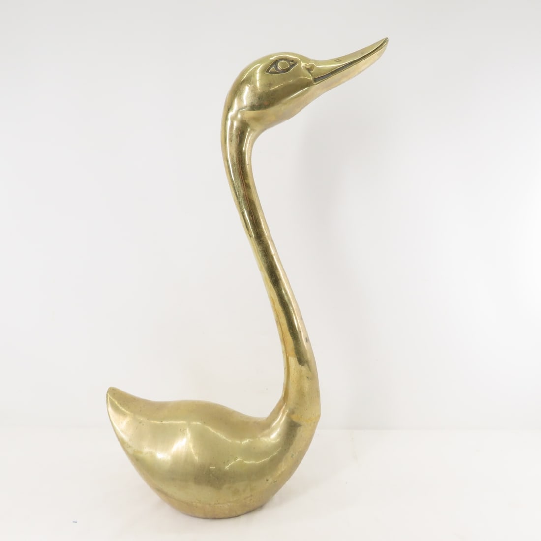 Pair of Mid Century Brass Swans- Tallest is 26.5" - 3
