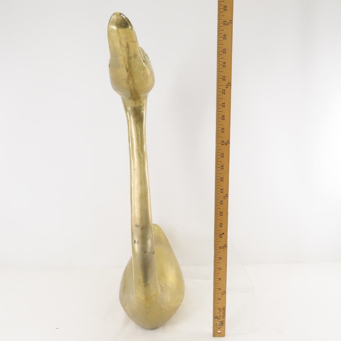 Pair of Mid Century Brass Swans- Tallest is 26.5" - 6