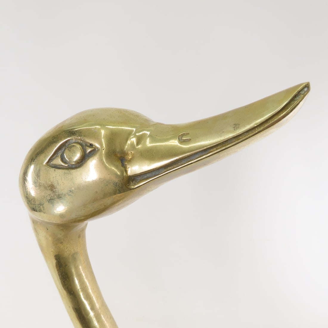 Pair of Mid Century Brass Swans- Tallest is 26.5" - 7
