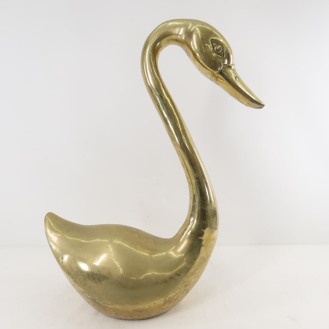 Pair of Mid Century Brass Swans- Tallest is 26.5" - 9