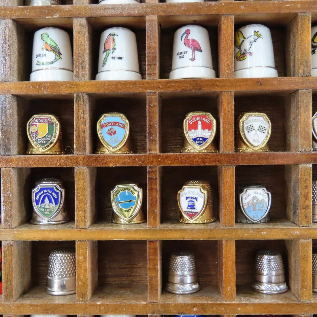 Collection of 102 Thimbles and Display - 7