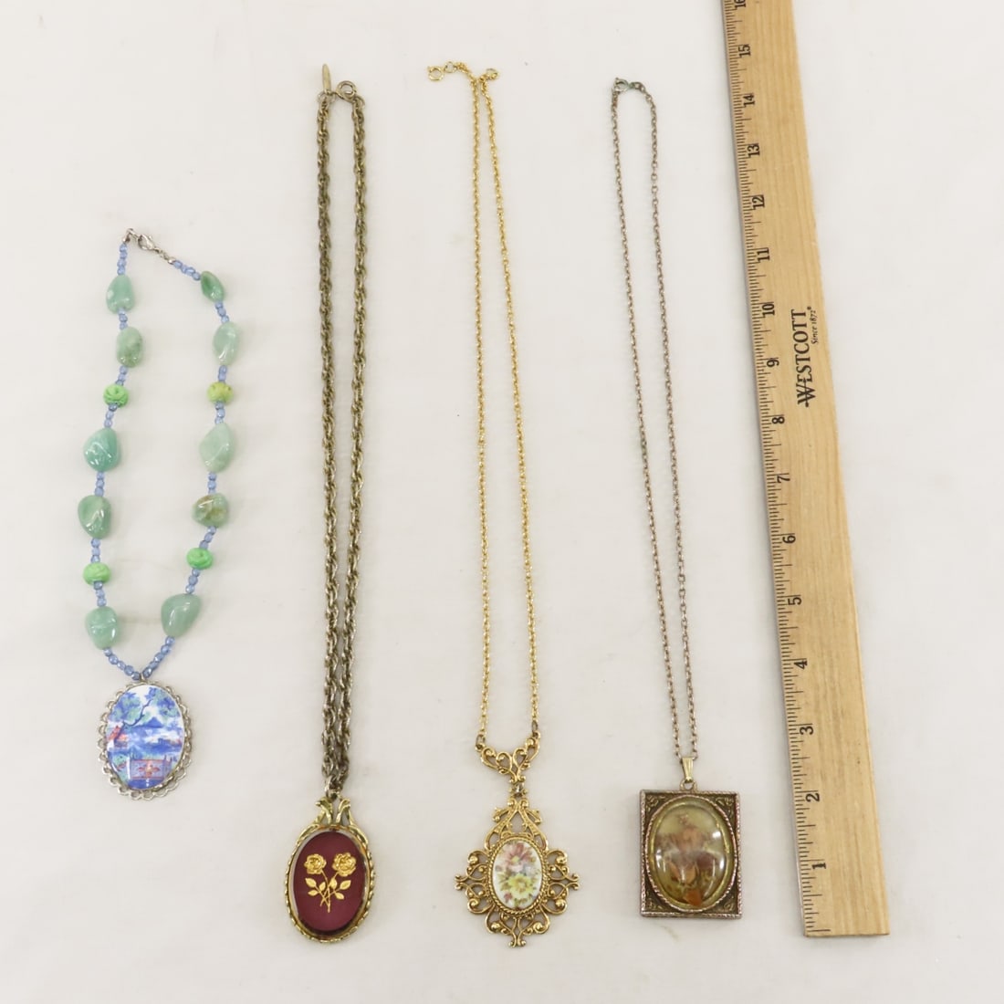 Vintage Cameo Style Pendants and Necklaces - 16