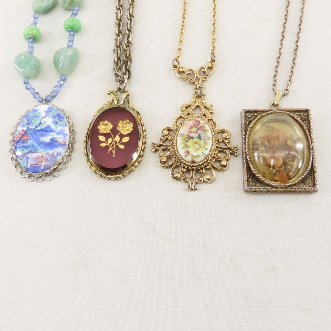 Vintage Cameo Style Pendants and Necklaces - 17