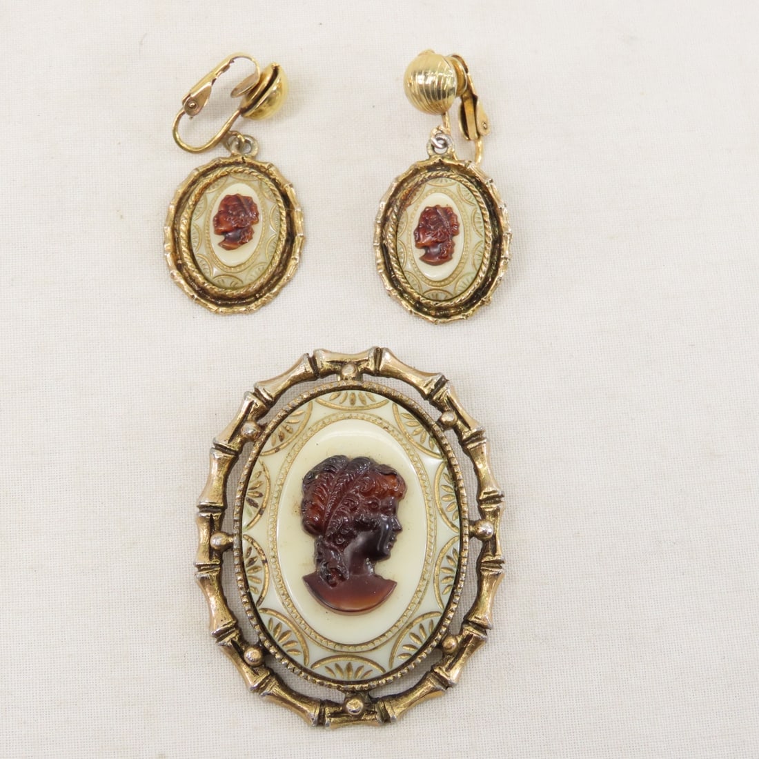 Vintage Cameo Style Pendants and Necklaces - 19