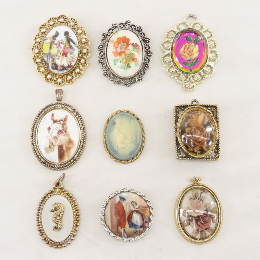 Vintage Cameo Style Pendants and Necklaces - 2