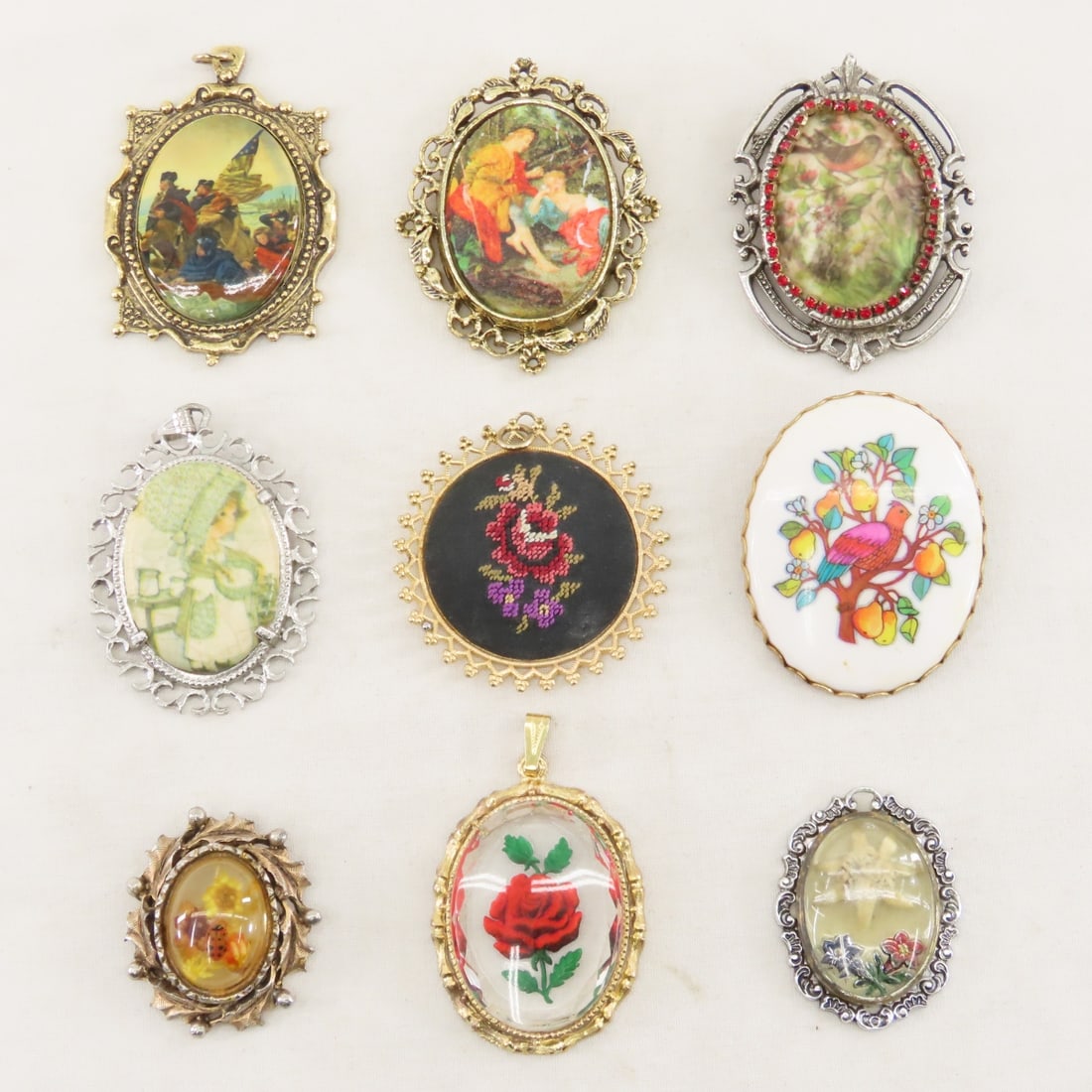 Vintage Cameo Style Pendants and Necklaces - 4