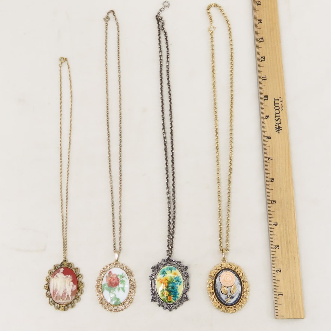 Vintage Cameo Style Pendants and Necklaces - 6