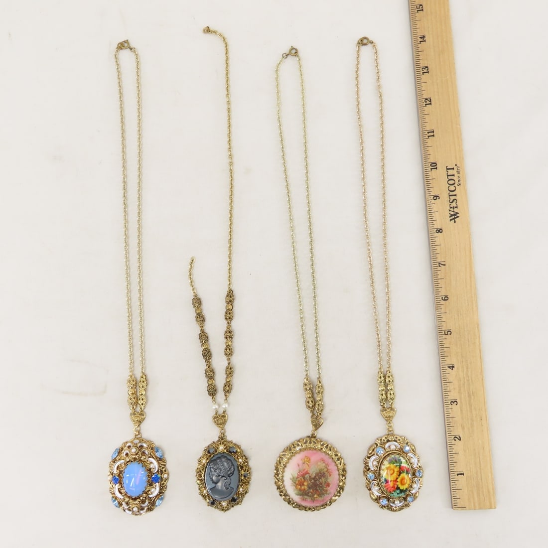 Vintage Cameo Style Pendants and Necklaces - 7
