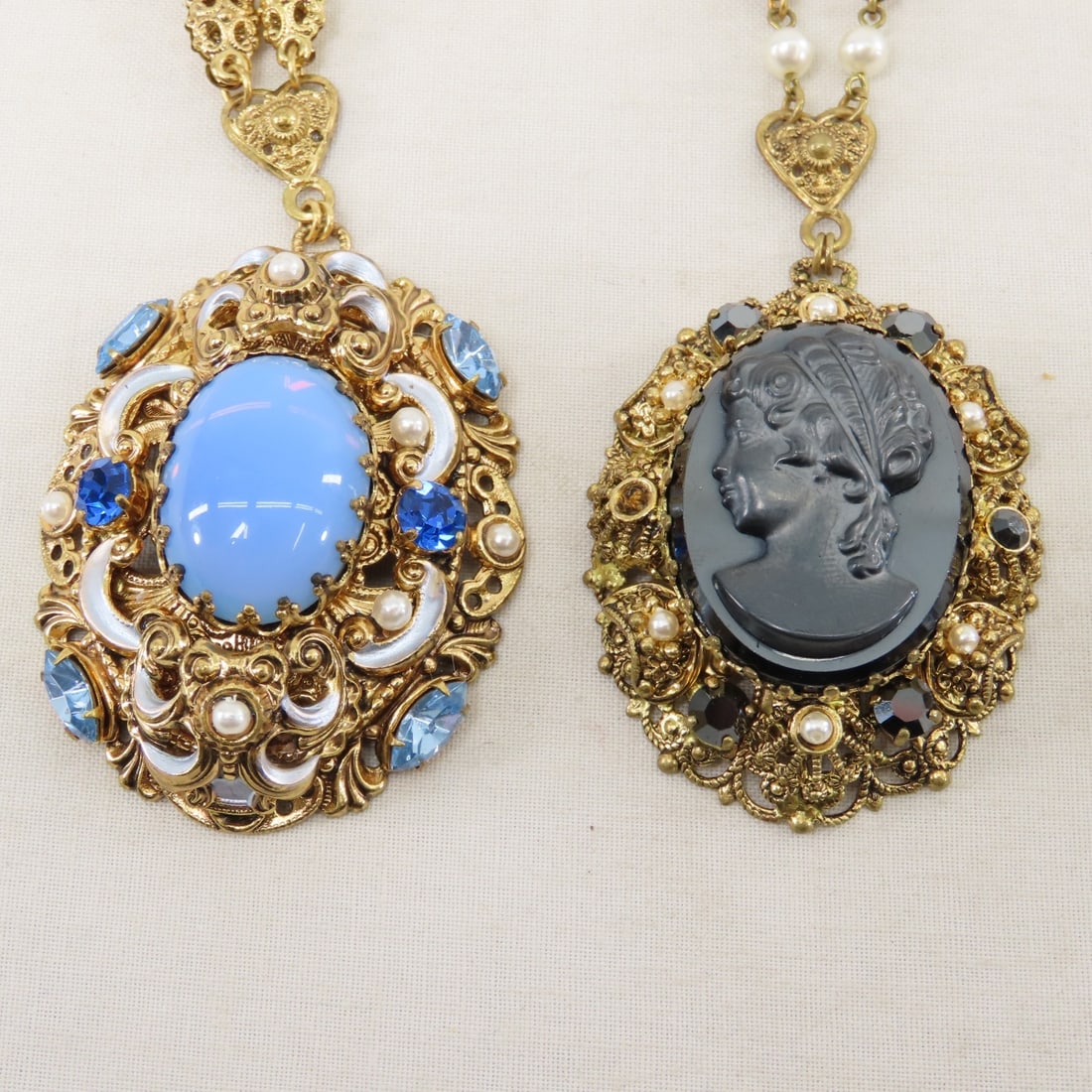 Vintage Cameo Style Pendants and Necklaces - 8