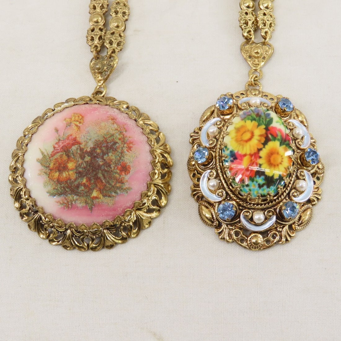 Vintage Cameo Style Pendants and Necklaces - 9