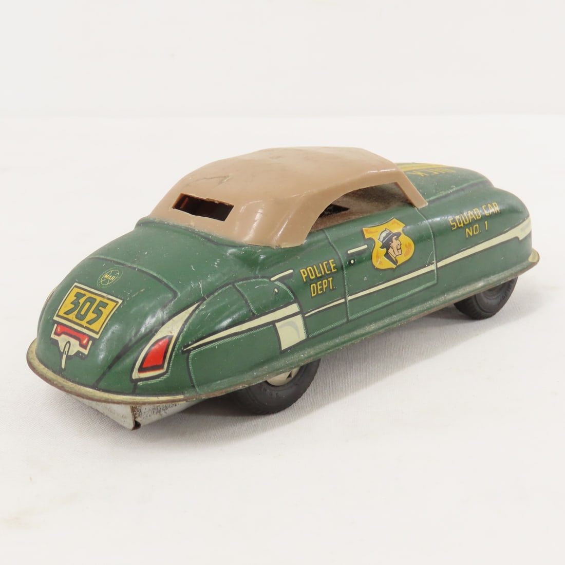 MARX Dick Tracy Tin Litho Friction Squad Car No 1 - 5