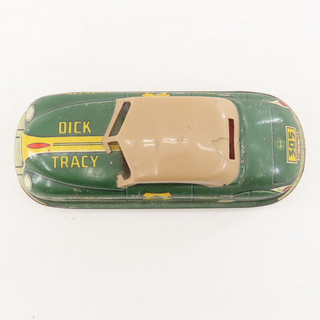 MARX Dick Tracy Tin Litho Friction Squad Car No 1 - 9