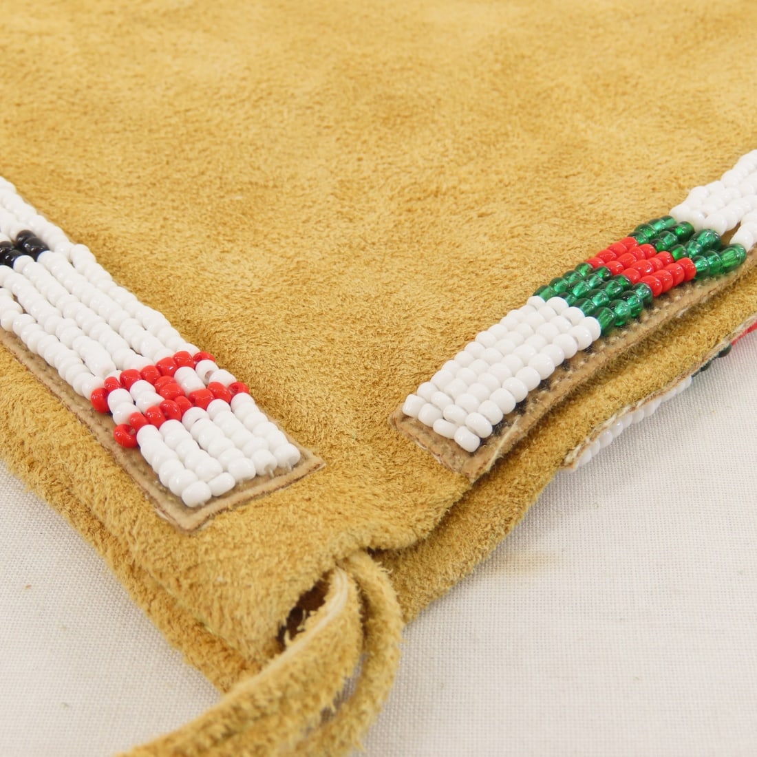 Native American Beaded & Fringed Pipe Bag - 12