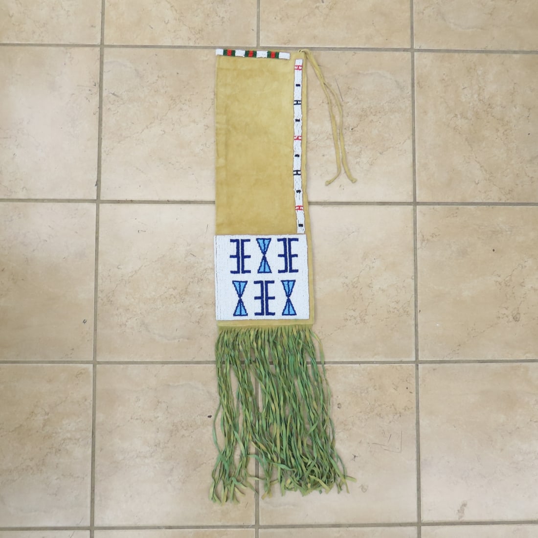 Native American Beaded & Fringed Pipe Bag - 2