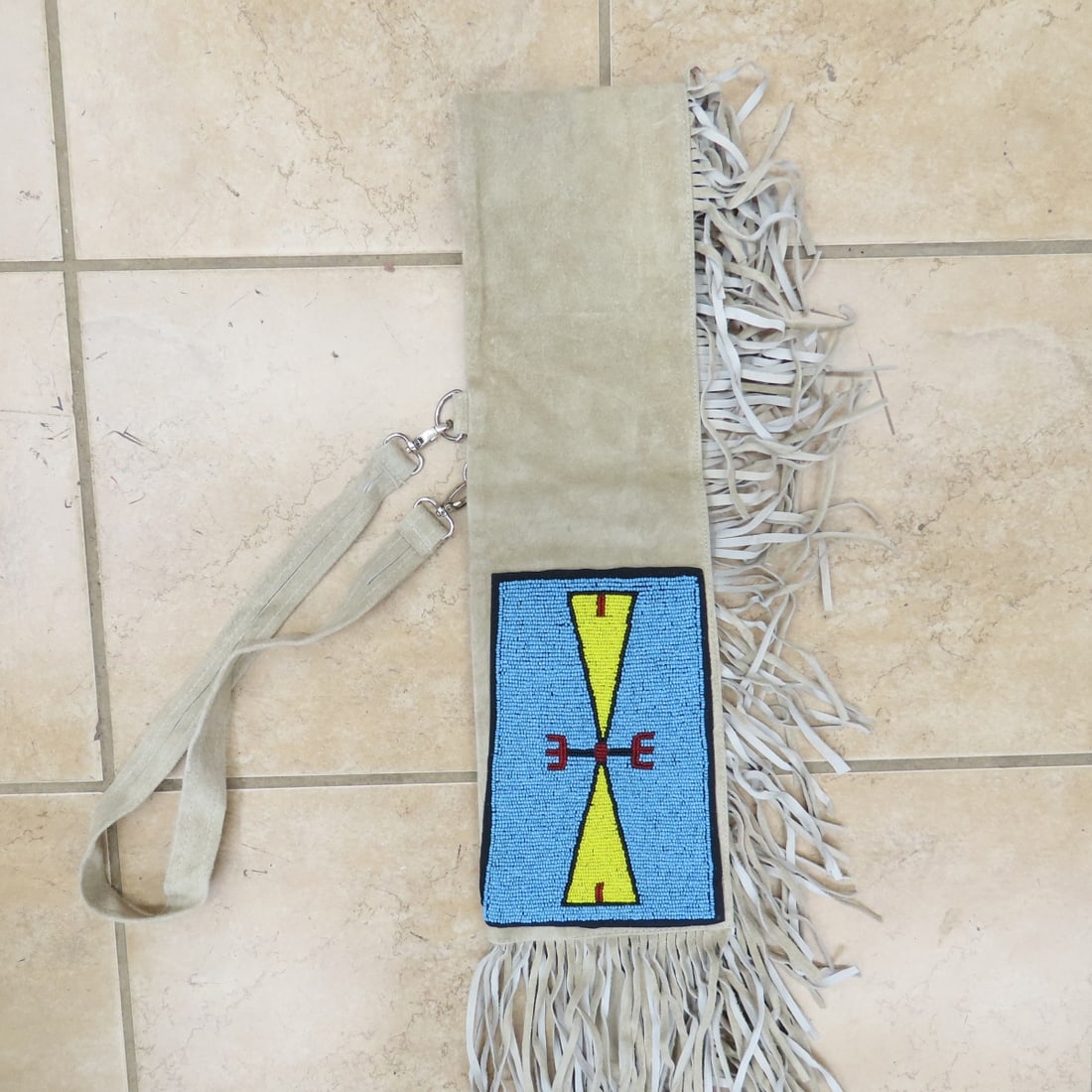Native American Beaded & Fringed Rifle Scabbard - 3