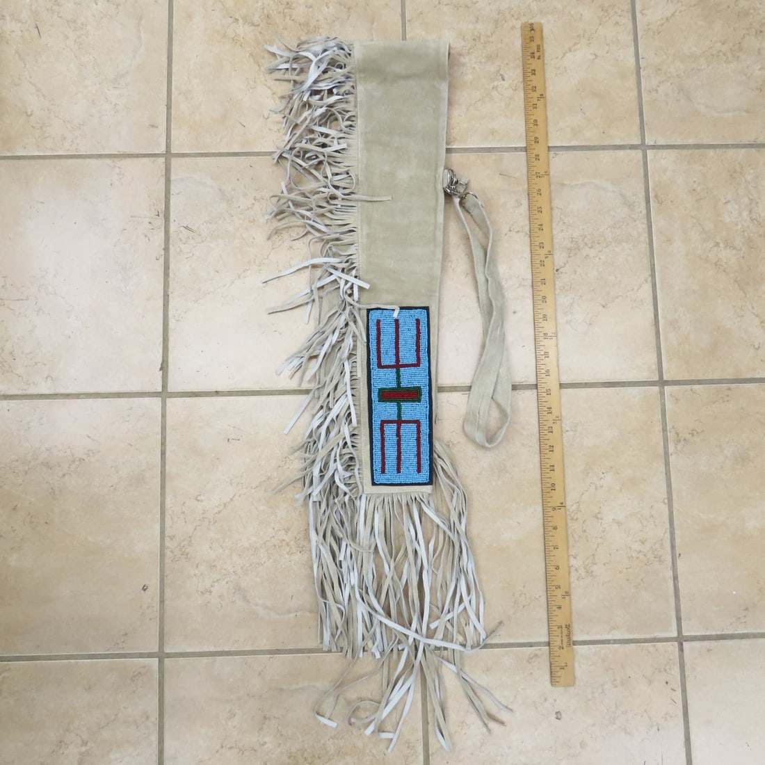 Native American Beaded & Fringed Rifle Scabbard - 5