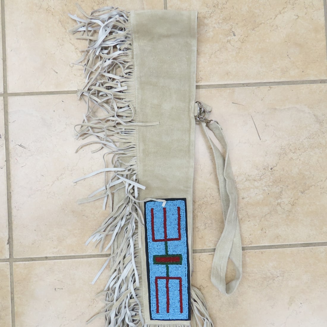 Native American Beaded & Fringed Rifle Scabbard - 6