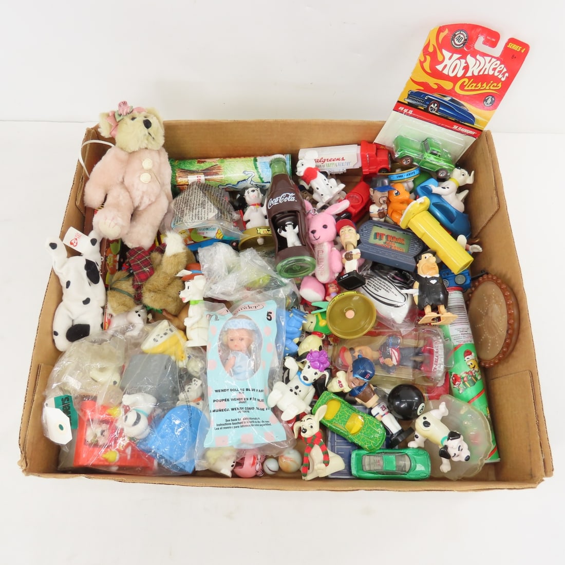 Collection of Small Toys, Wind-up, Marbles & More: Collection of Small Toys, Wind-up, Marbles & More - Mini Nodders, Plushies, Happy Meal & more. Lot Size: 18x14x4", 7 lbs All information and photos are intended to be as accurate as possible, but